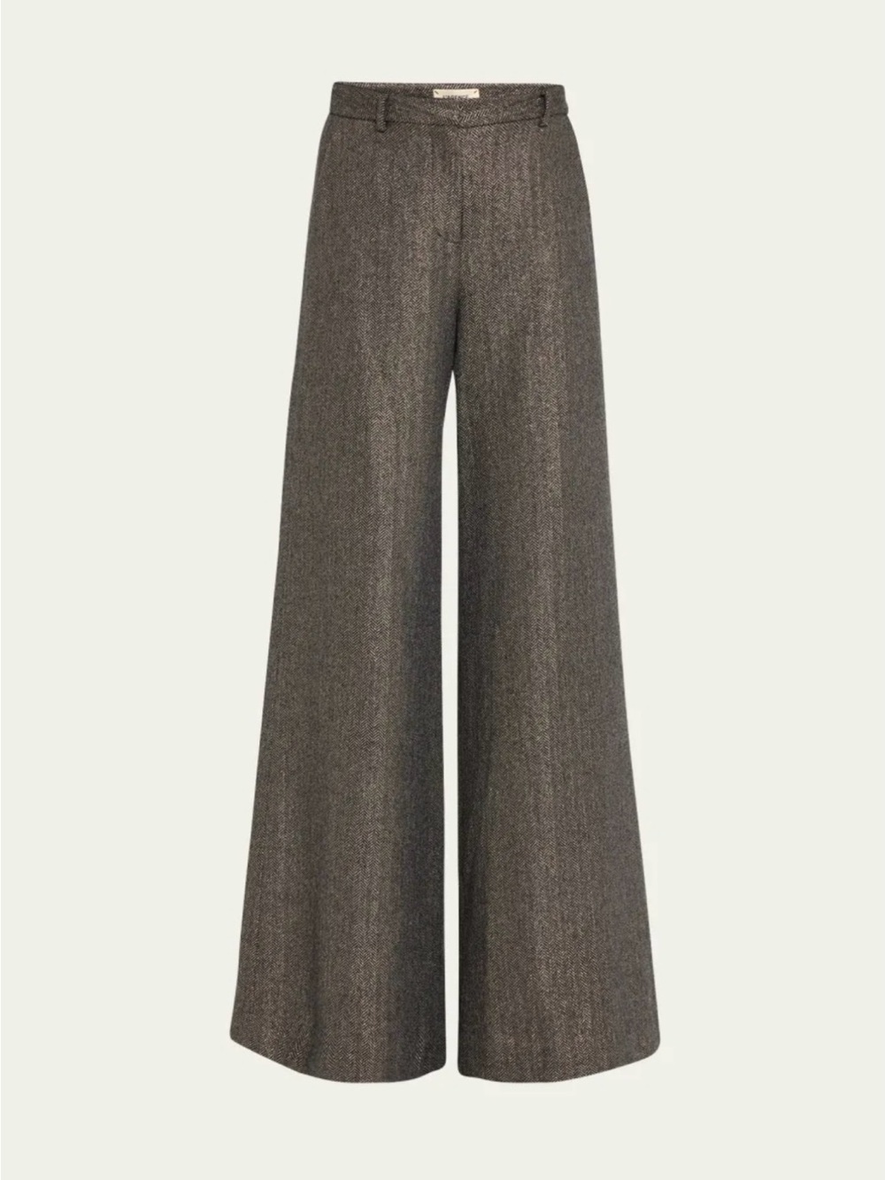 L'AGENCE Charcoal metallic Herringbone wide leg tailored pants